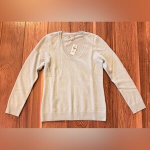 L.L. Bean Women's Light Blue V-Neck Sweater